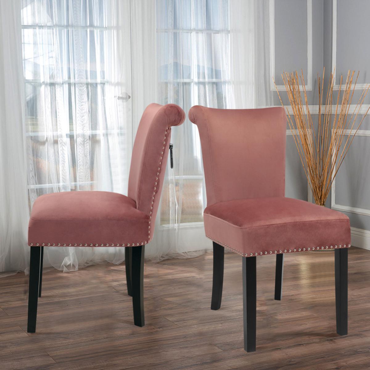 Velvet Comfy Dining Chairs Set - Grey – image 21