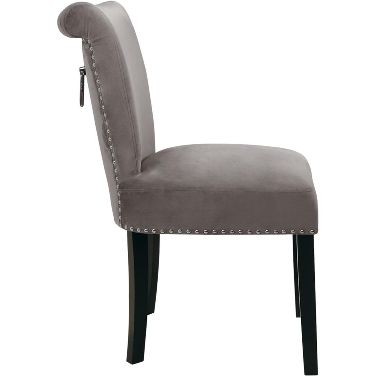 Velvet Comfy Dining Chairs Set - Grey – image 4