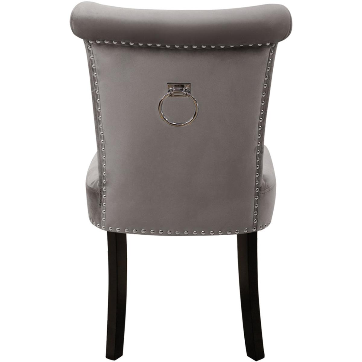Velvet Comfy Dining Chairs Set - Grey – image 5