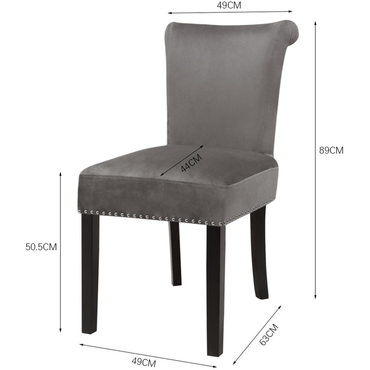 Velvet Comfy Dining Chairs Set - Grey – image 7