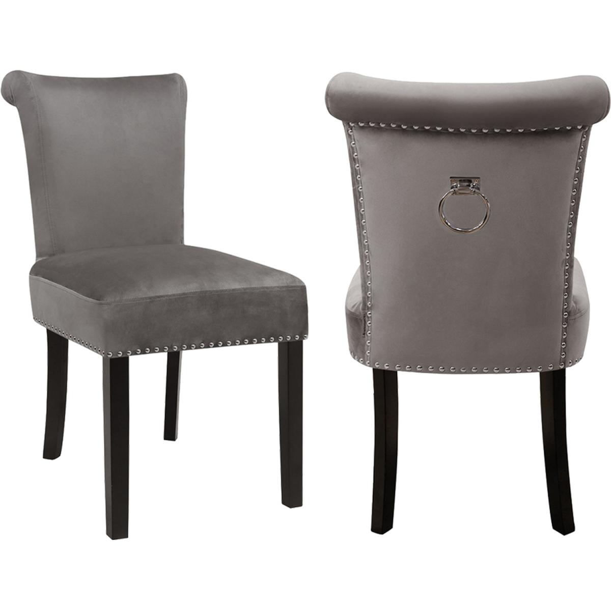 Velvet Comfy Dining Chairs Set - Grey – image 8