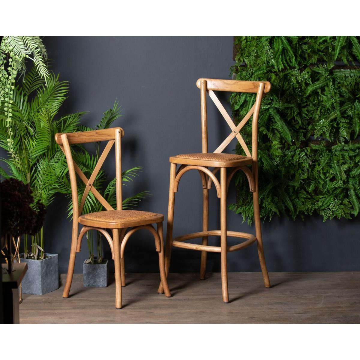 Light Oak Cross Back Dining Chair - Brown – image 2