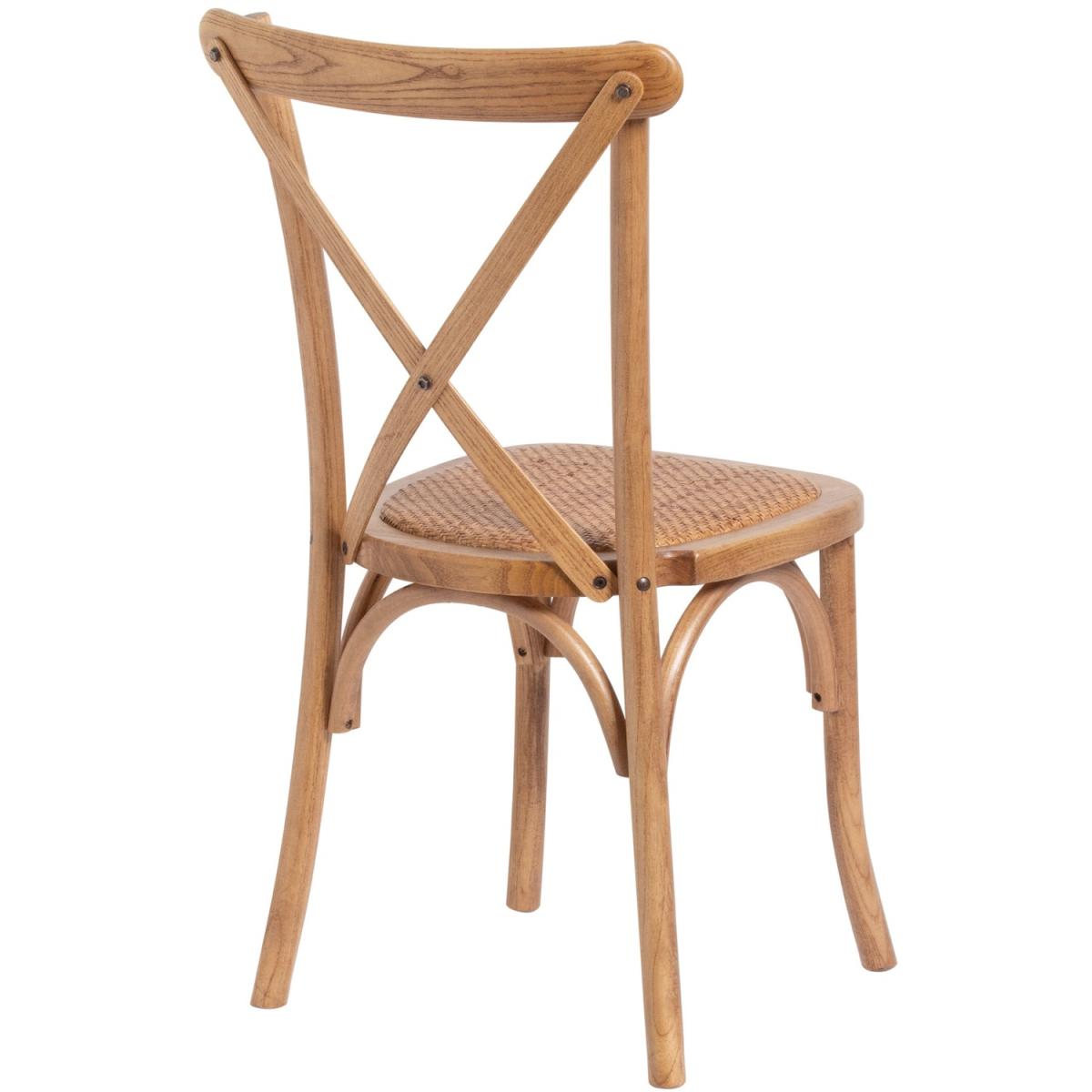 Light Oak Cross Back Dining Chair - Brown – image 3