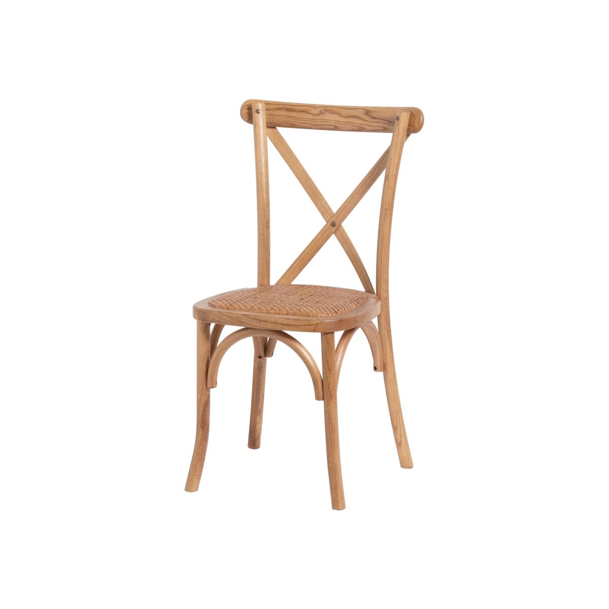Light Oak Cross Back Dining Chair - Brown – image 1