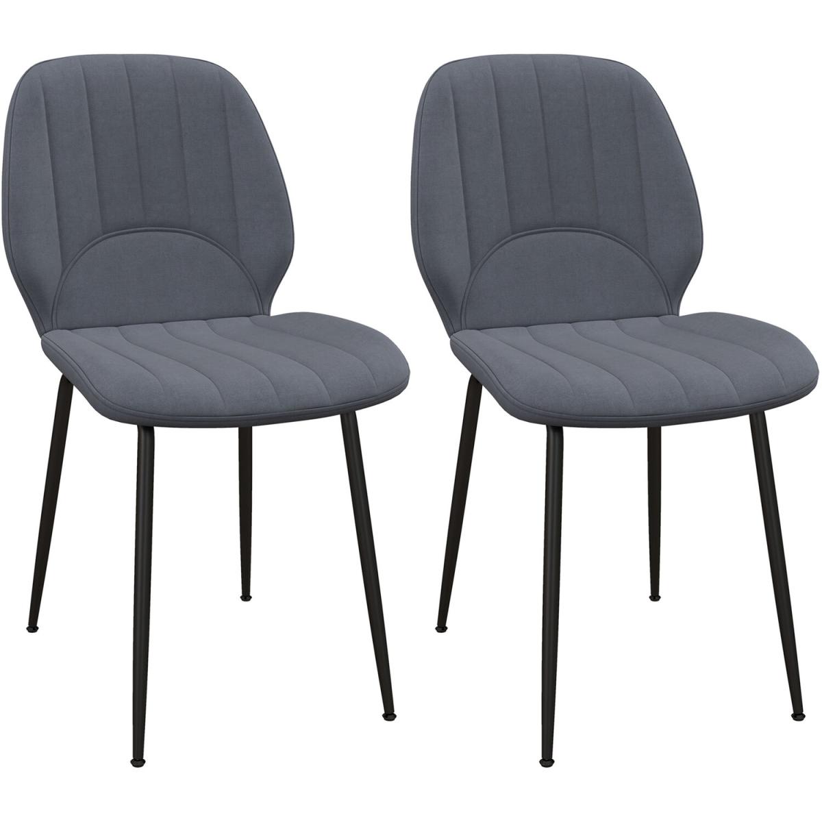 Dining Chairs Set of 2 Kitchen Chairs with Padded Seat - Grey – image 6