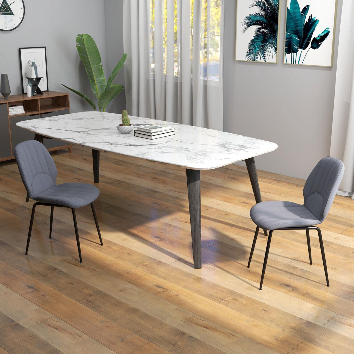 Dining Chairs Set of 2 Kitchen Chairs with Padded Seat - Grey – image 7