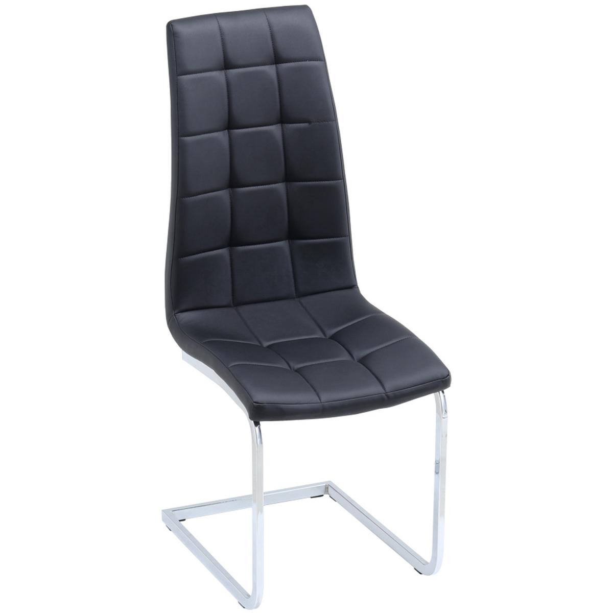 Set of 2 Upholstered Faux Leather Side Dining Chair With Arched Galvanized Legs - Black – image 4
