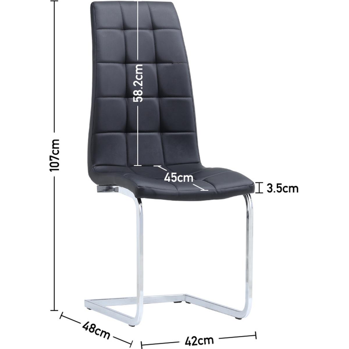 Set of 2 Upholstered Faux Leather Side Dining Chair With Arched Galvanized Legs - Black – image 5