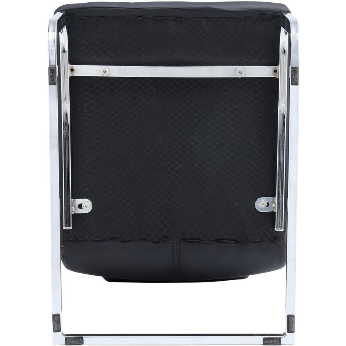 Set of 2 Upholstered Faux Leather Side Dining Chair With Arched Galvanized Legs - Black – image 6