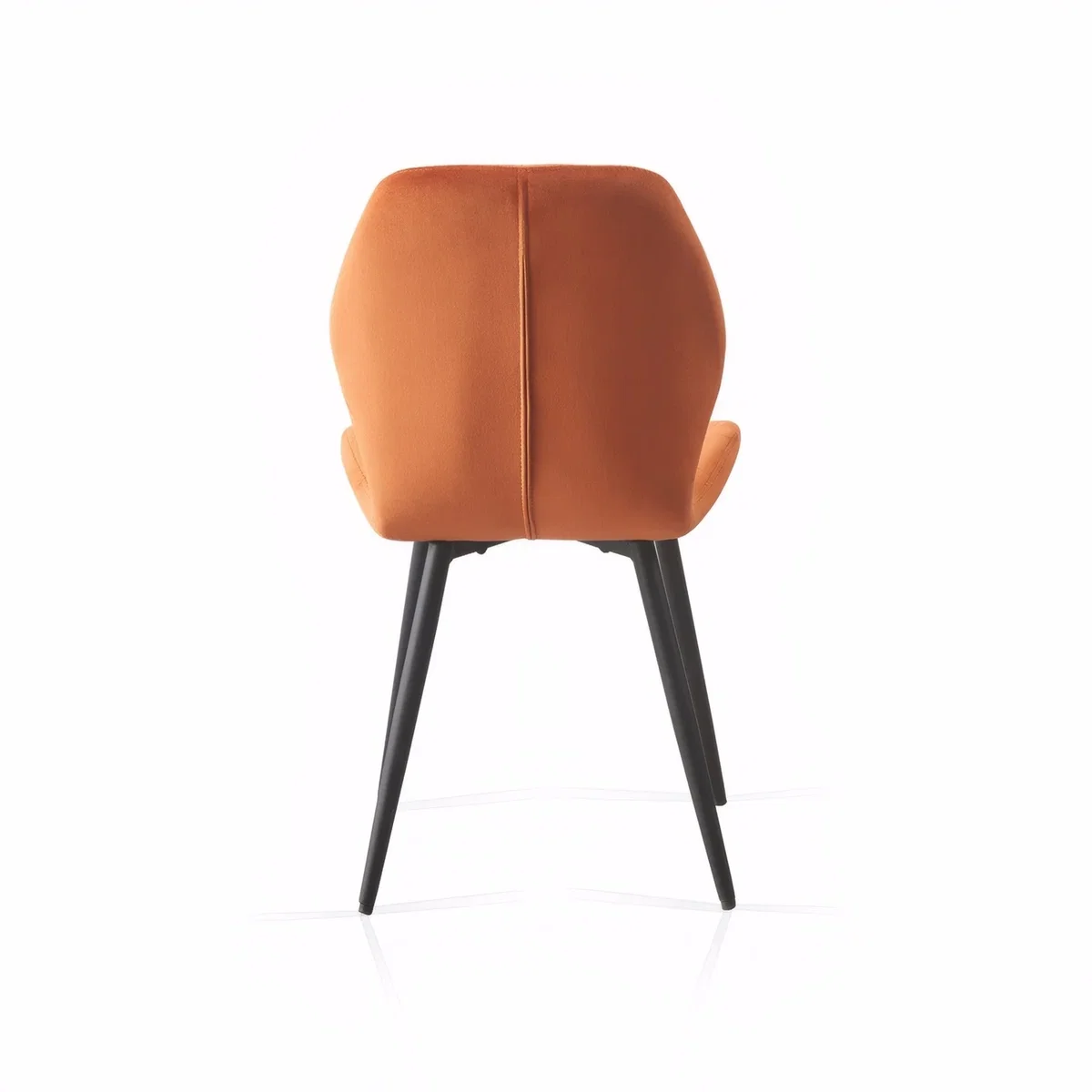SONARA Modern Velvet Dining Chairs Set of 4 - Ergonomic Curved Backrest, Diamond Quilted, Green - Orange – image 12