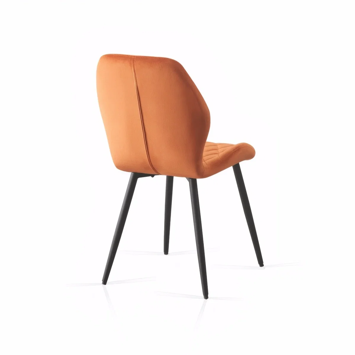 SONARA Modern Velvet Dining Chairs Set of 4 - Ergonomic Curved Backrest, Diamond Quilted, Green - Orange – image 13