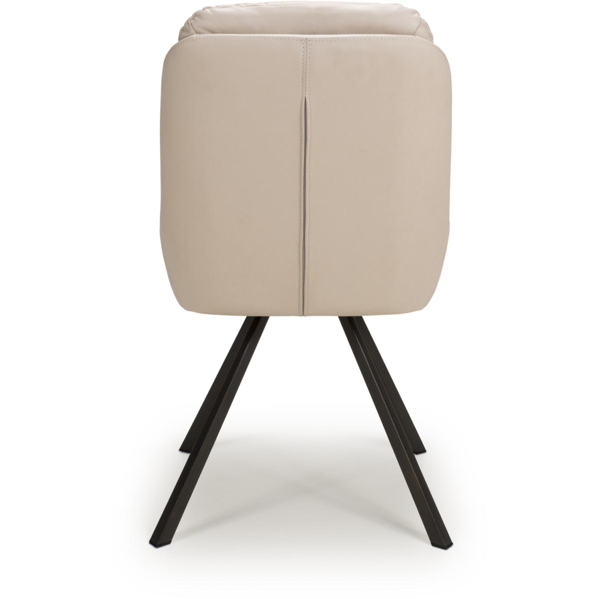 Pair of Arnhem Swivel Leather Effect Cream Dining Chairs - Cream – image 4
