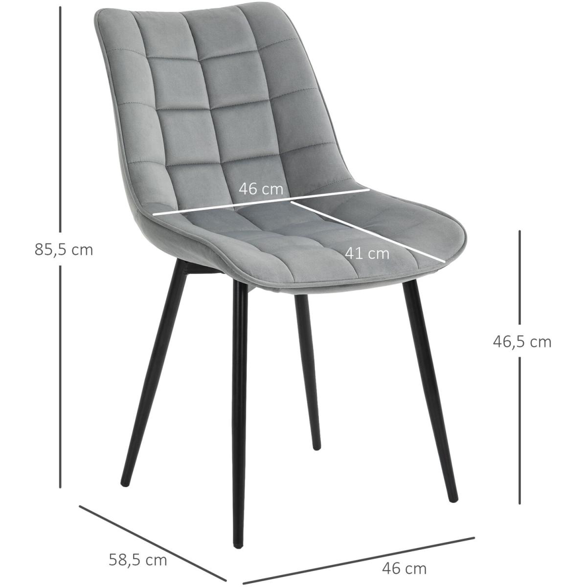 Dining Chairs with Metal Legs, Set of 2 - Grey – image 2