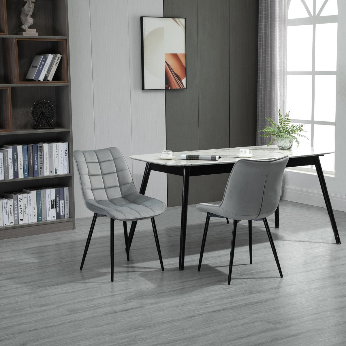 Dining Chairs with Metal Legs, Set of 2 - Grey – image 11