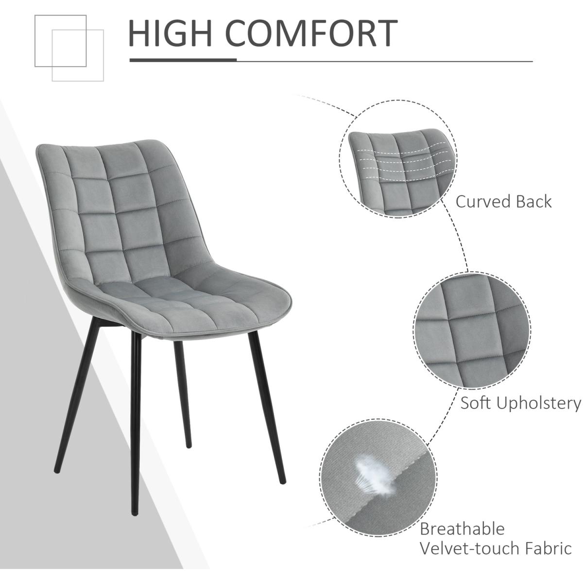 Dining Chairs with Metal Legs, Set of 2 - Grey – image 4