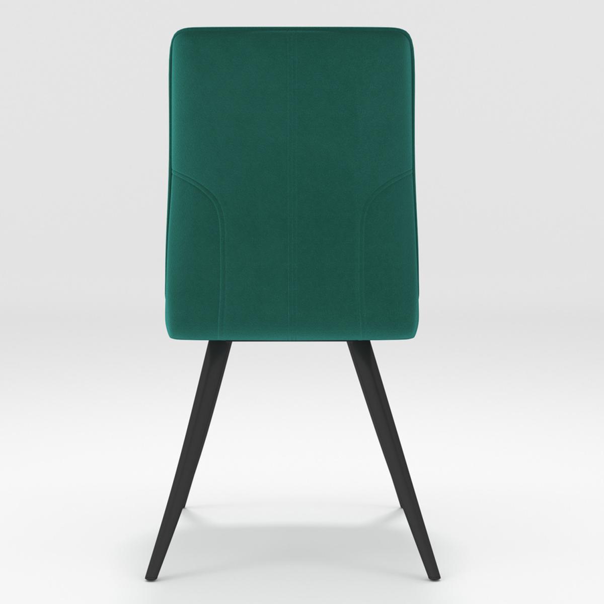 Set Of 2 Velvet Dining Chair Padded Seat With Striped back Home Furniture - Green – image 5
