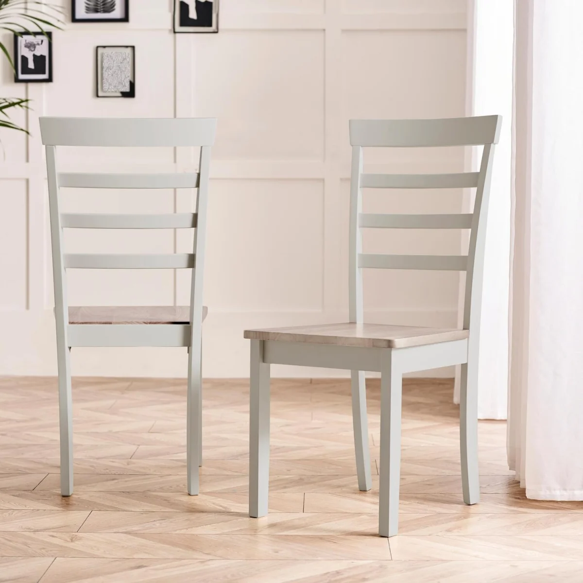 2x Whitby Solid Wood Dining Chairs - White