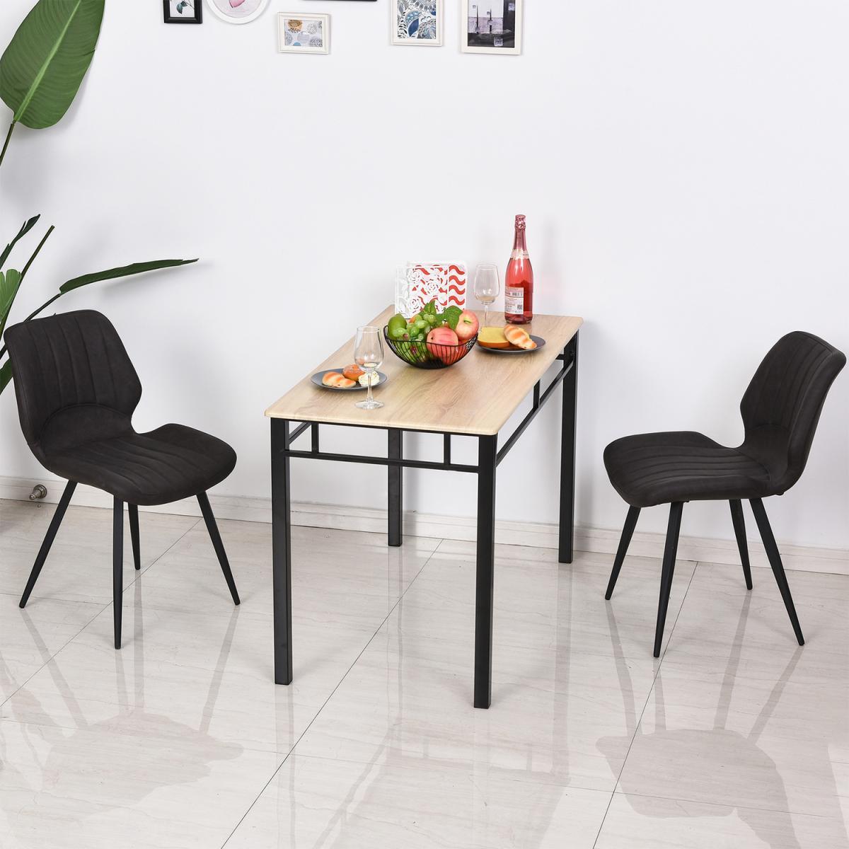 Set Of 2 Vintage PU Leather Dining Chair - Grey and Black – image 6