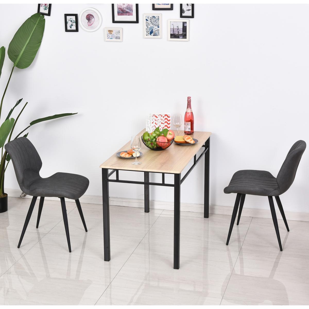 Set Of 2 Vintage PU Leather Dining Chair - Grey and Black – image 8