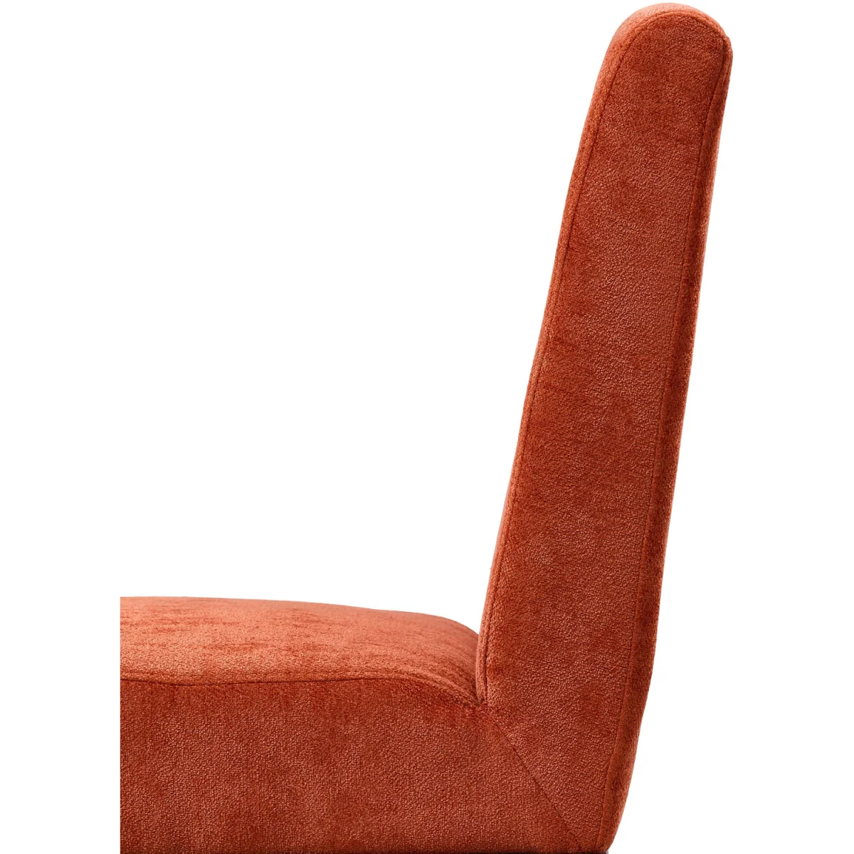 Set of 2 Chenille Dining Chairs with Black Metal Legs - Orange – image 8