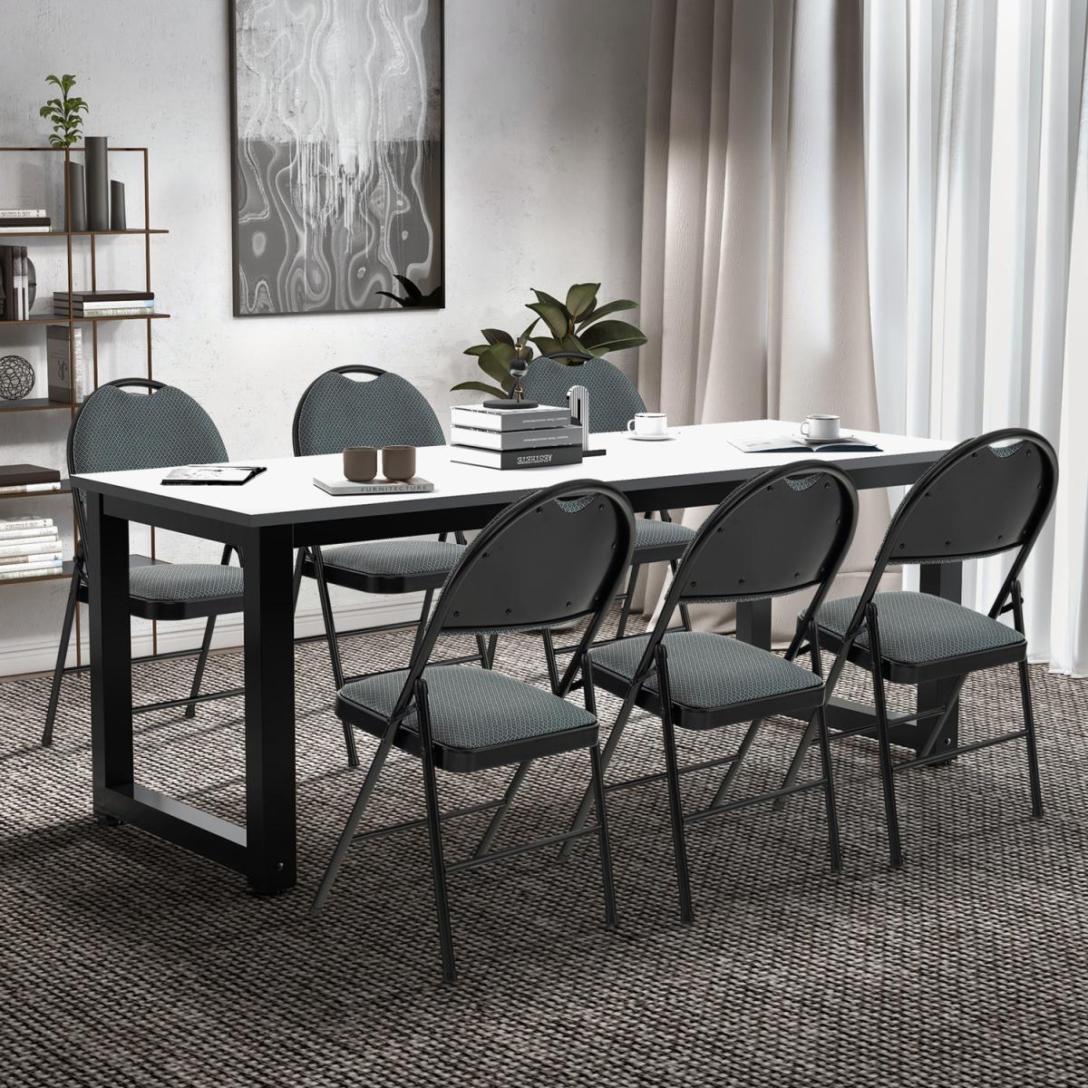 6-Piece Portable Folding Chair Set-Grey - Grey – image 2