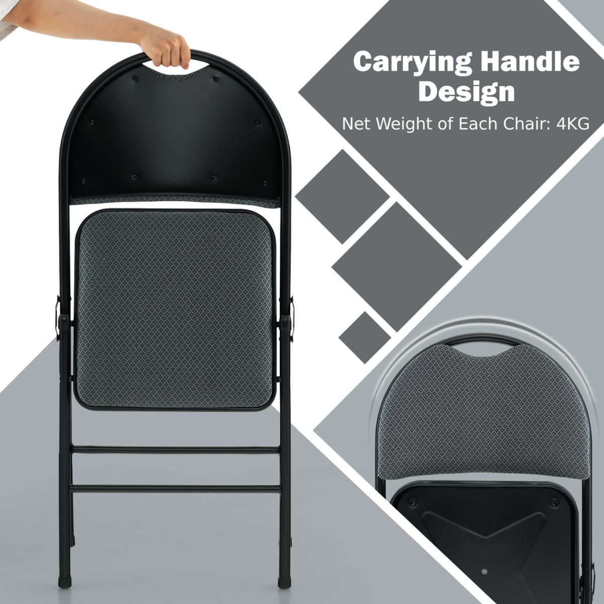 6-Piece Portable Folding Chair Set-Grey - Grey – image 3