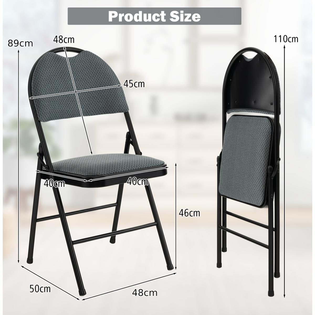 6-Piece Portable Folding Chair Set-Grey - Grey – image 5
