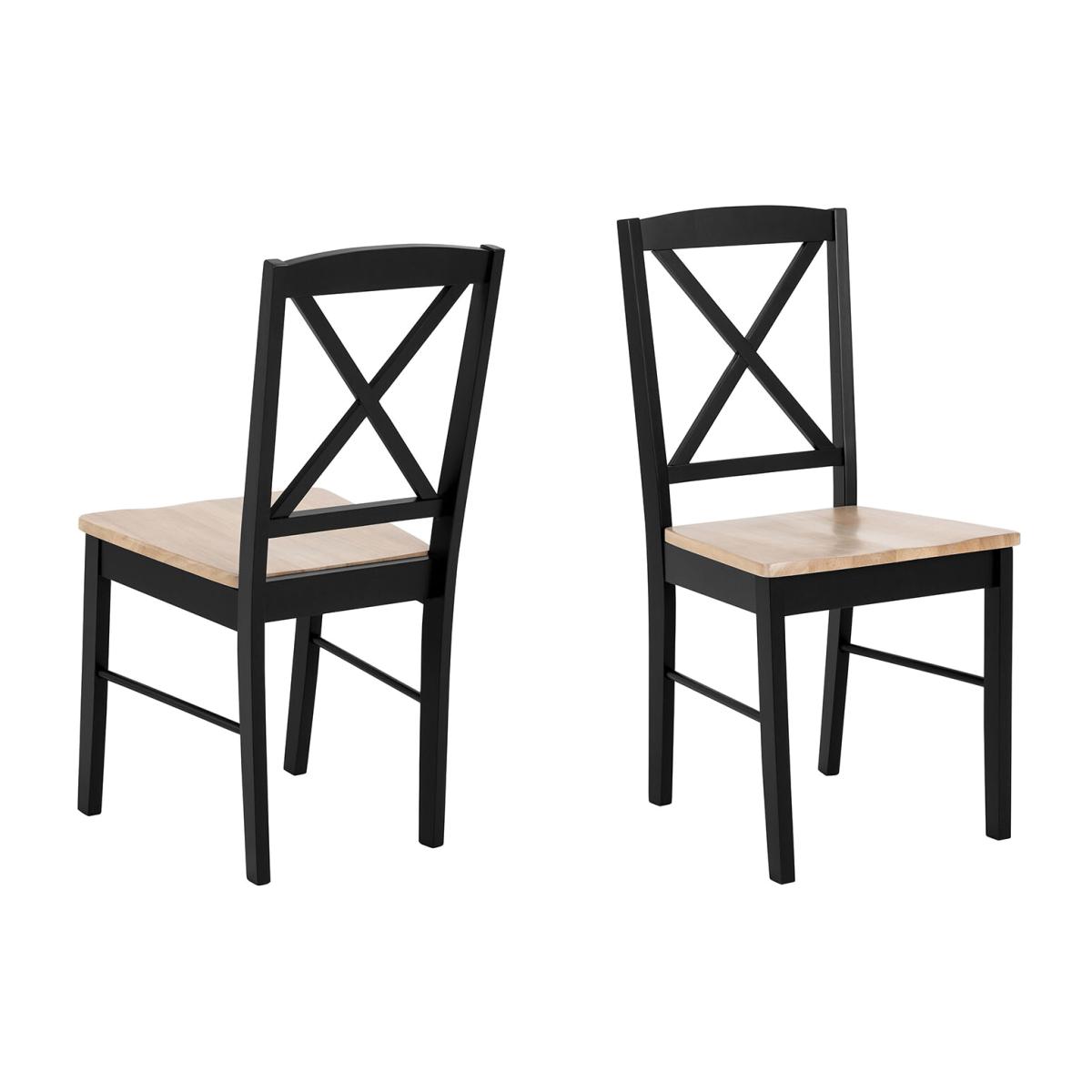 Pair of Elvira Dining Chairs - Black and Oak