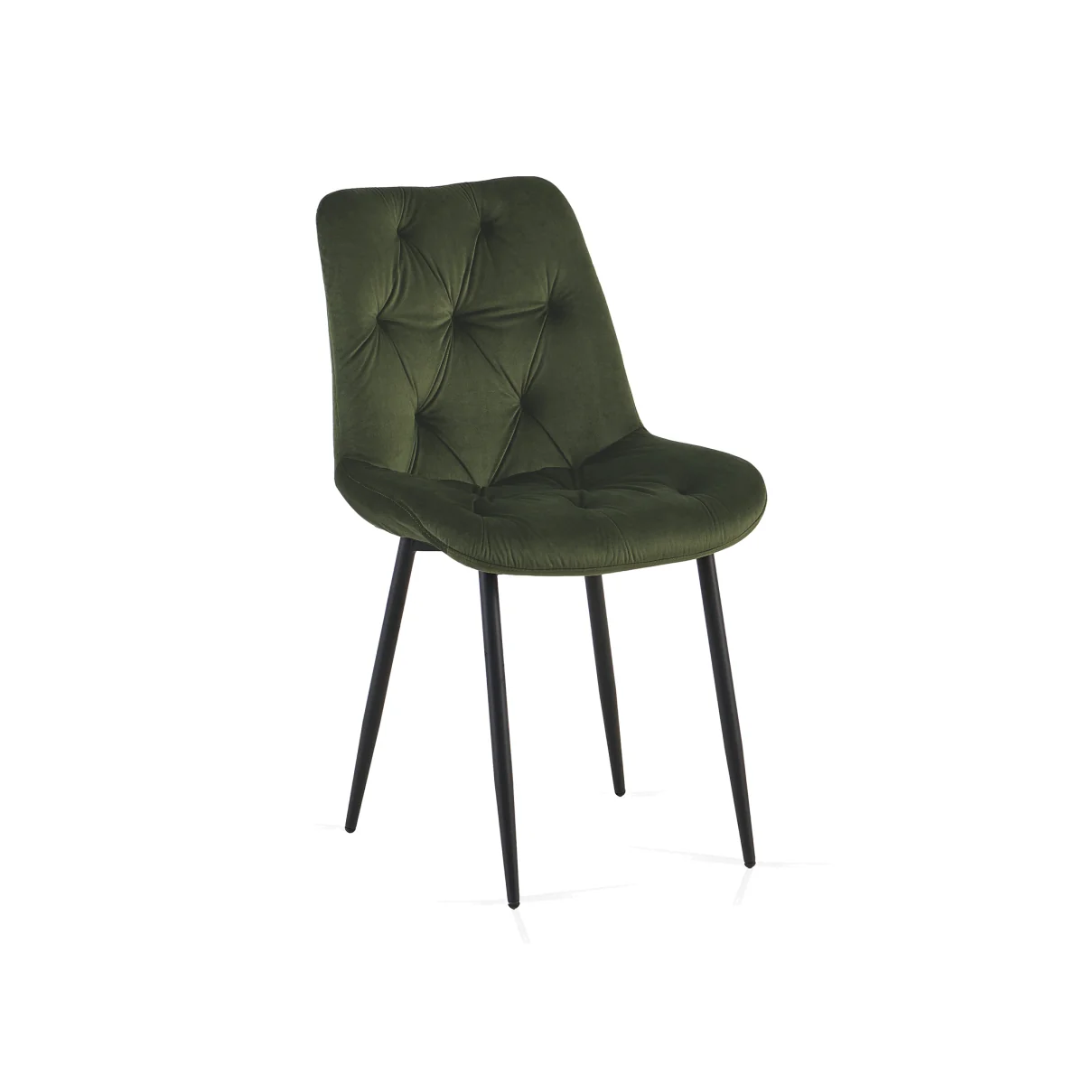 Set of 4 Velvet Dining Chairs with Ergonomic Upholstered Seat --Green - Sage Green / 120kg – image 1