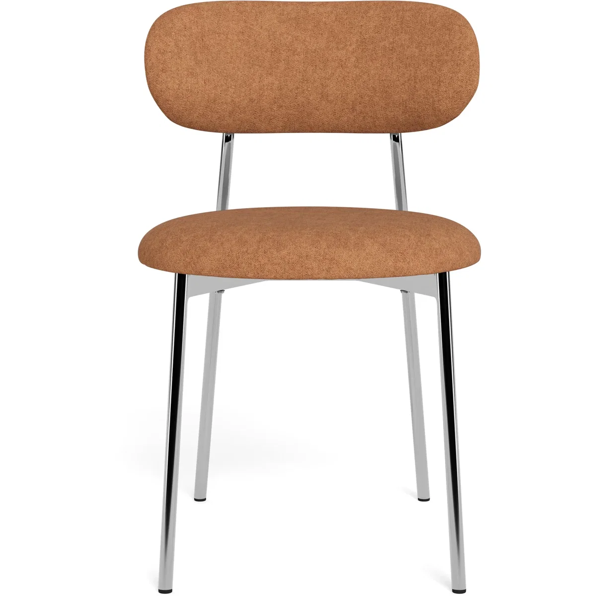 Lyric Dining Chair in Terracotta Fabric & Chrome Base (Set of 2) - Terracotta & Chrome – image 3