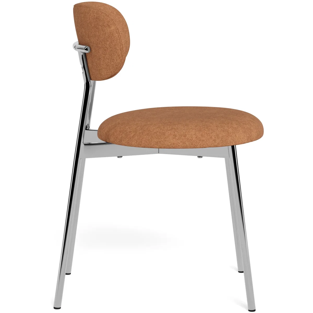 Lyric Dining Chair in Terracotta Fabric & Chrome Base (Set of 2) - Terracotta & Chrome – image 4