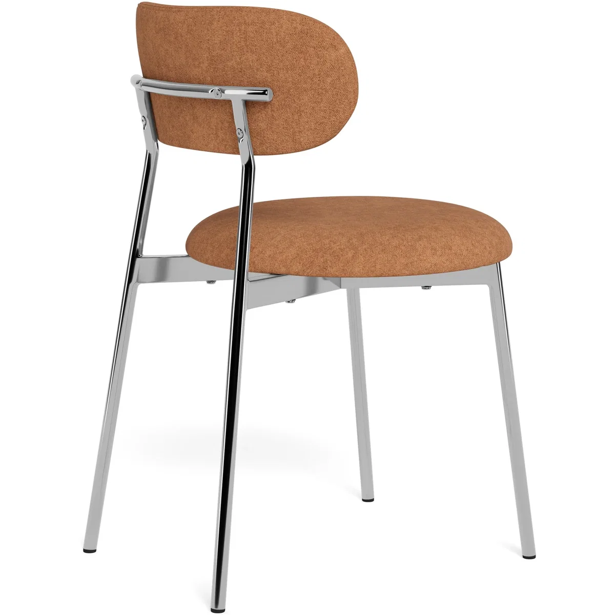 Lyric Dining Chair in Terracotta Fabric & Chrome Base (Set of 2) - Terracotta & Chrome – image 5
