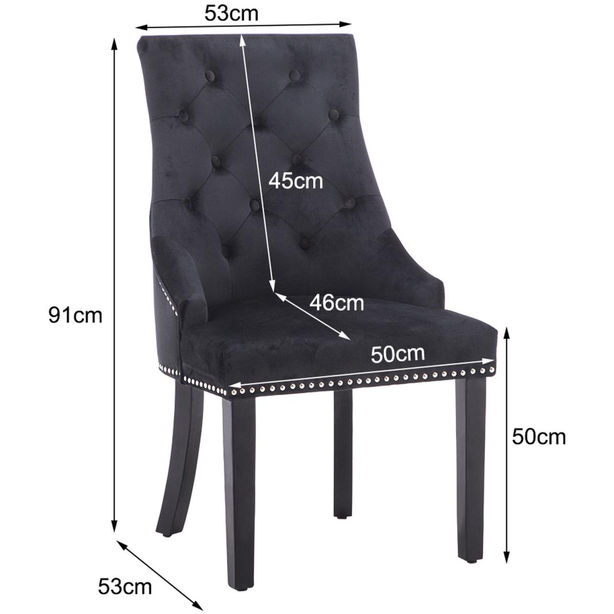 Chic Velvet Dining Chair Set of 2 - Black – image 5