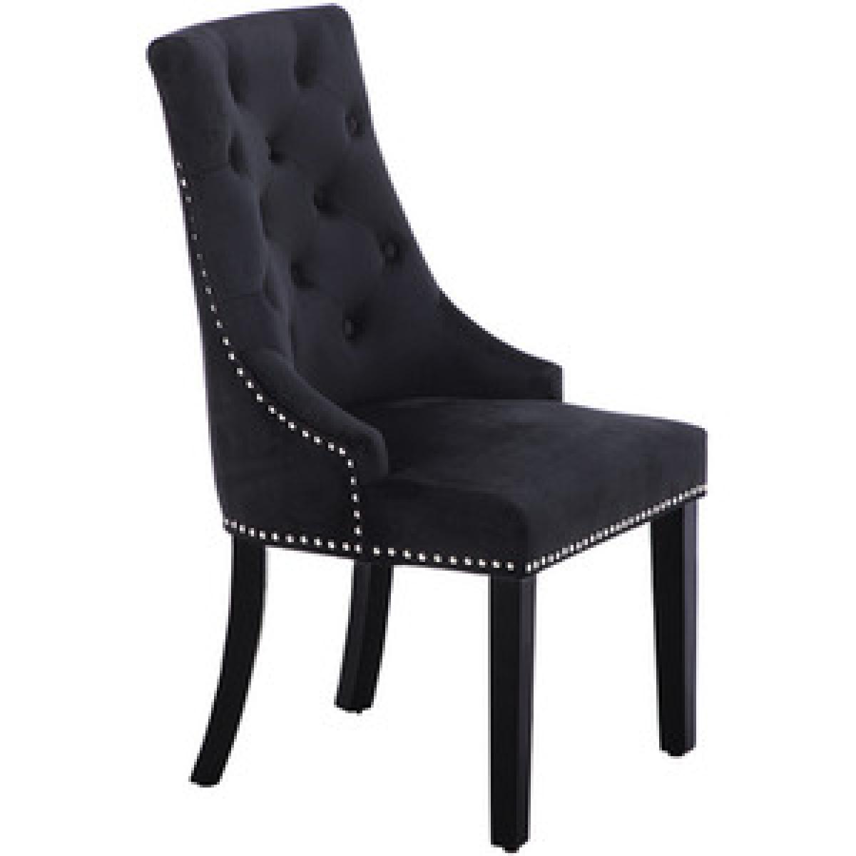 Chic Velvet Dining Chair Set of 2 - Black – image 7
