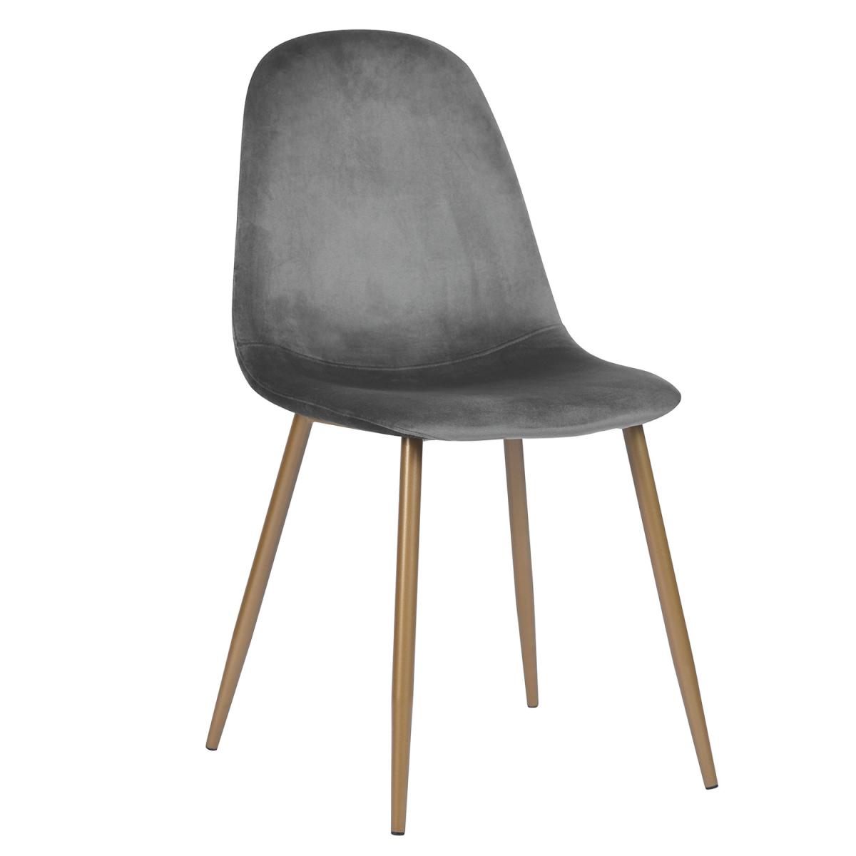 Charlton Set of 4 Velvet Scandinavian Dining Chairs  - Grey – image 3
