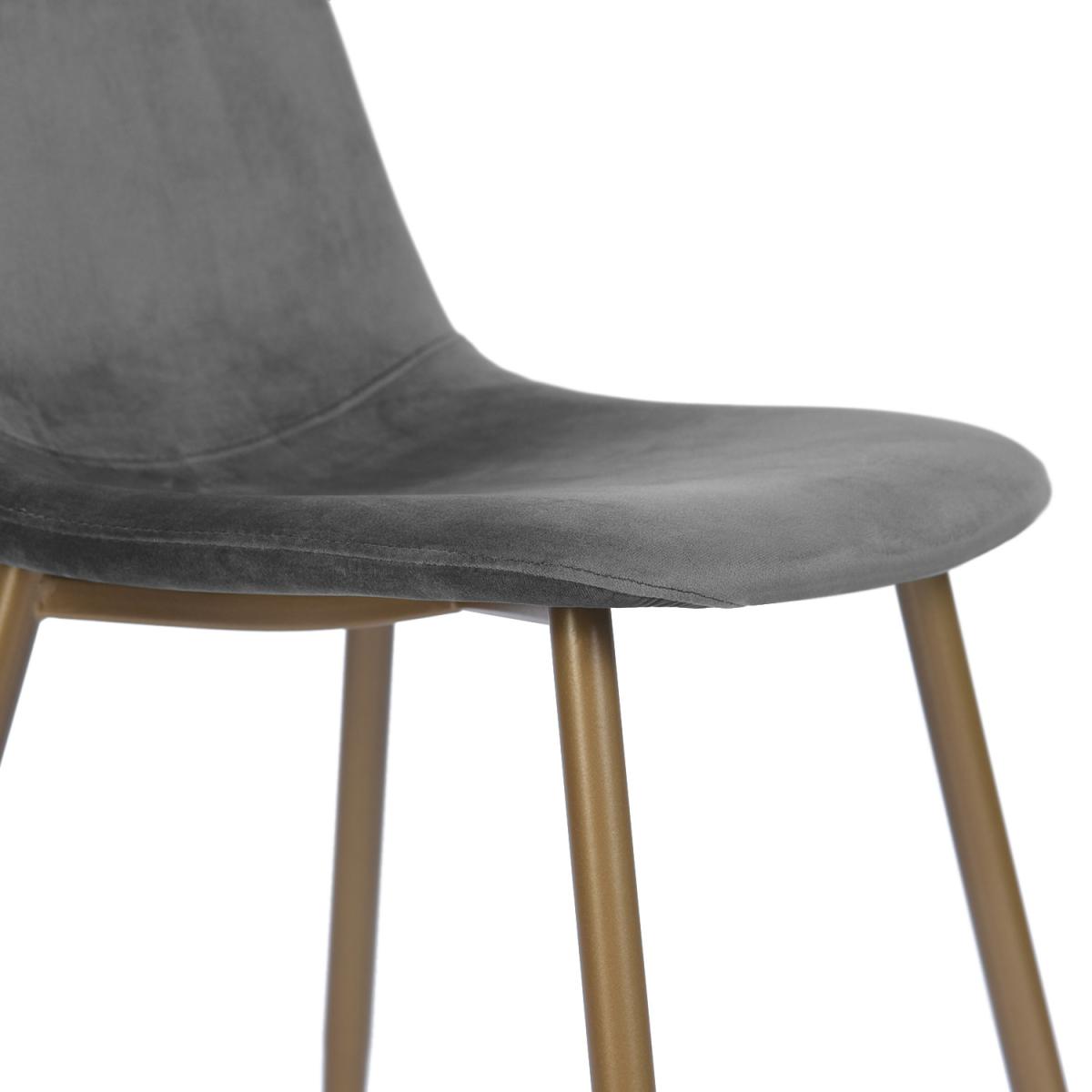 Charlton Set of 4 Velvet Scandinavian Dining Chairs  - Grey – image 5