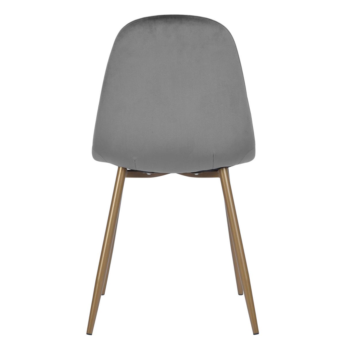 Charlton Set of 4 Velvet Scandinavian Dining Chairs  - Grey – image 6