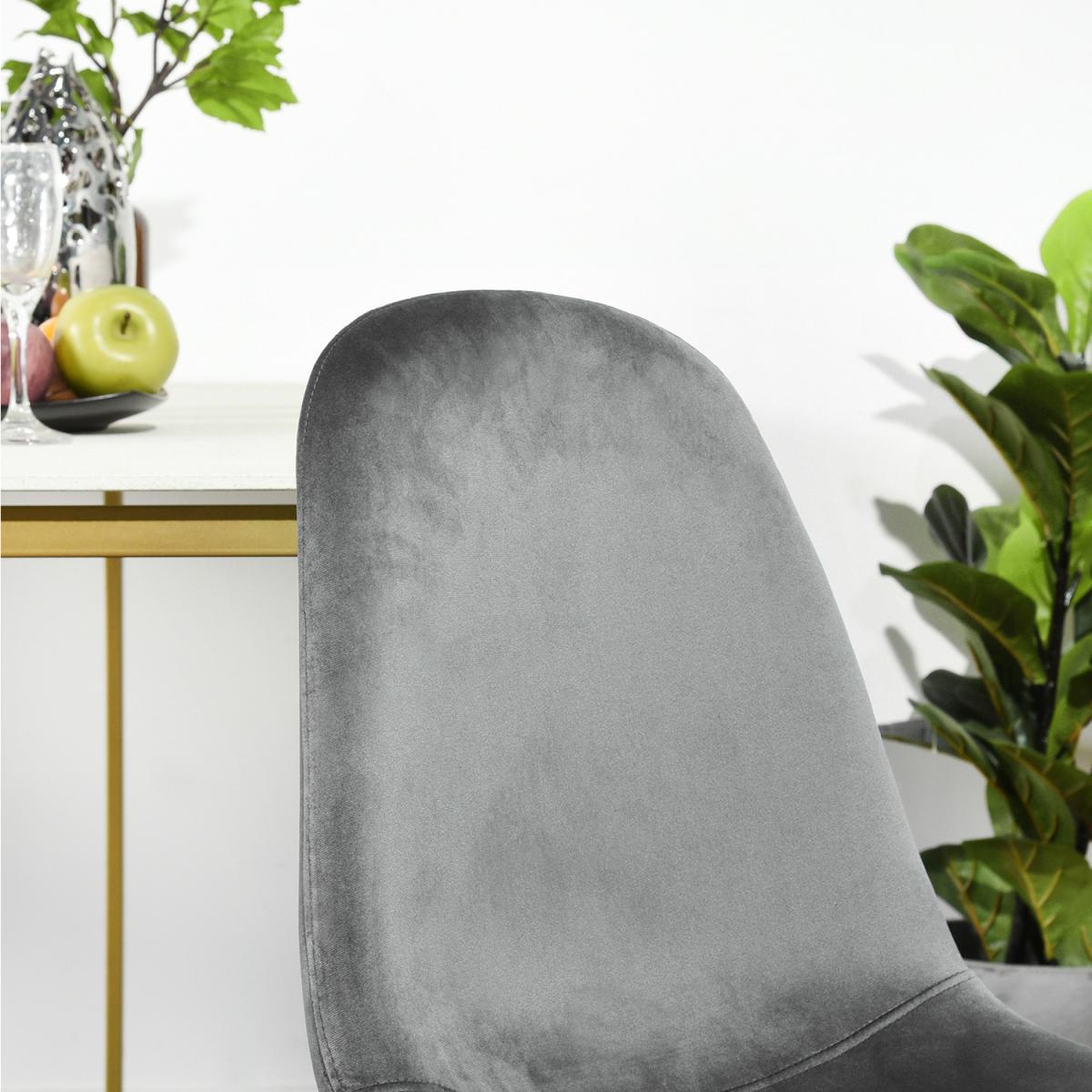 Charlton Set of 4 Velvet Scandinavian Dining Chairs  - Grey – image 7