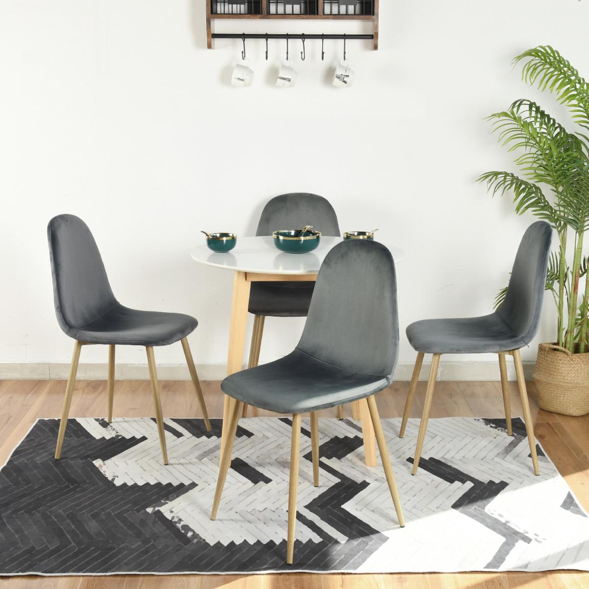 Charlton Set of 4 Velvet Scandinavian Dining Chairs  - Grey – image 8