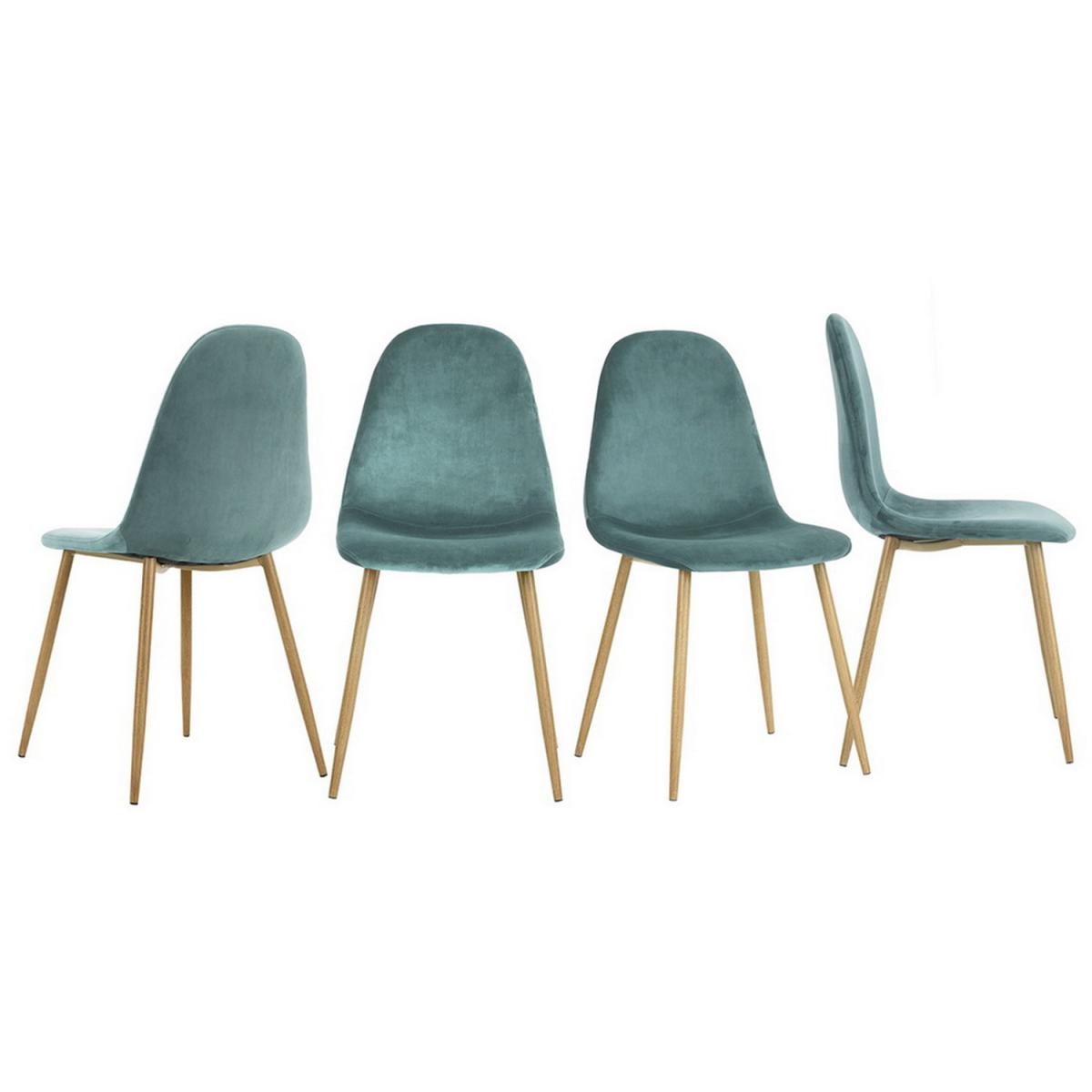 Charlton Set of 4 Velvet Scandinavian Dining Chairs  - Grey – image 10
