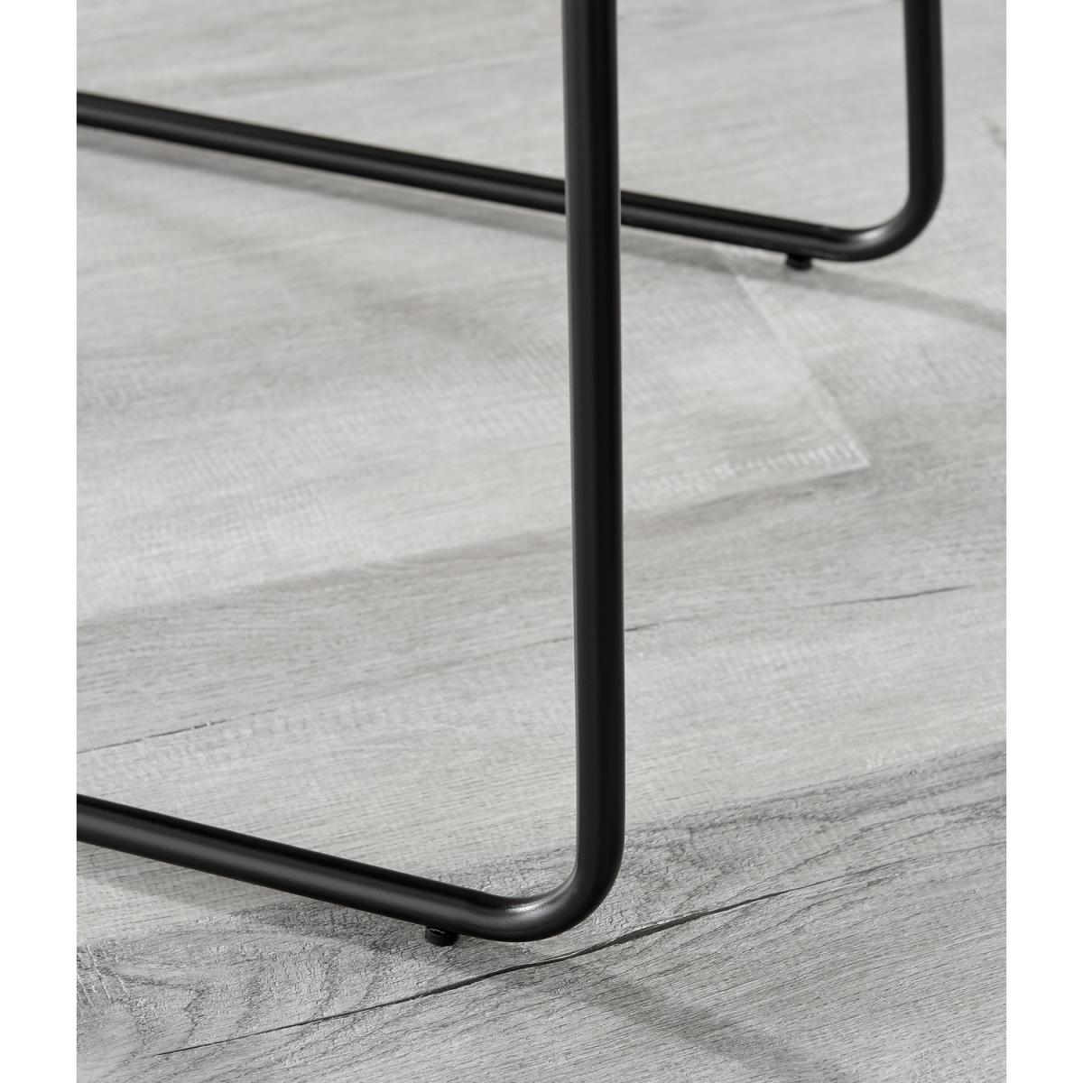 2x Menen Fabric Black Leg Dining Chairs - Dark Grey – image 5