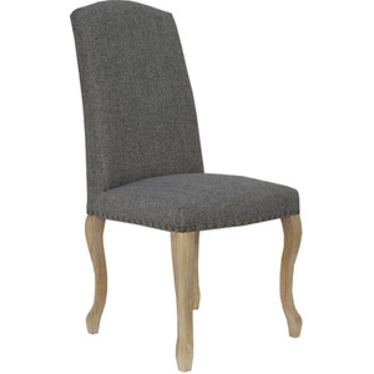 Pair of Luxury Chairs with Carved Oak Legs - Light Grey – image 6
