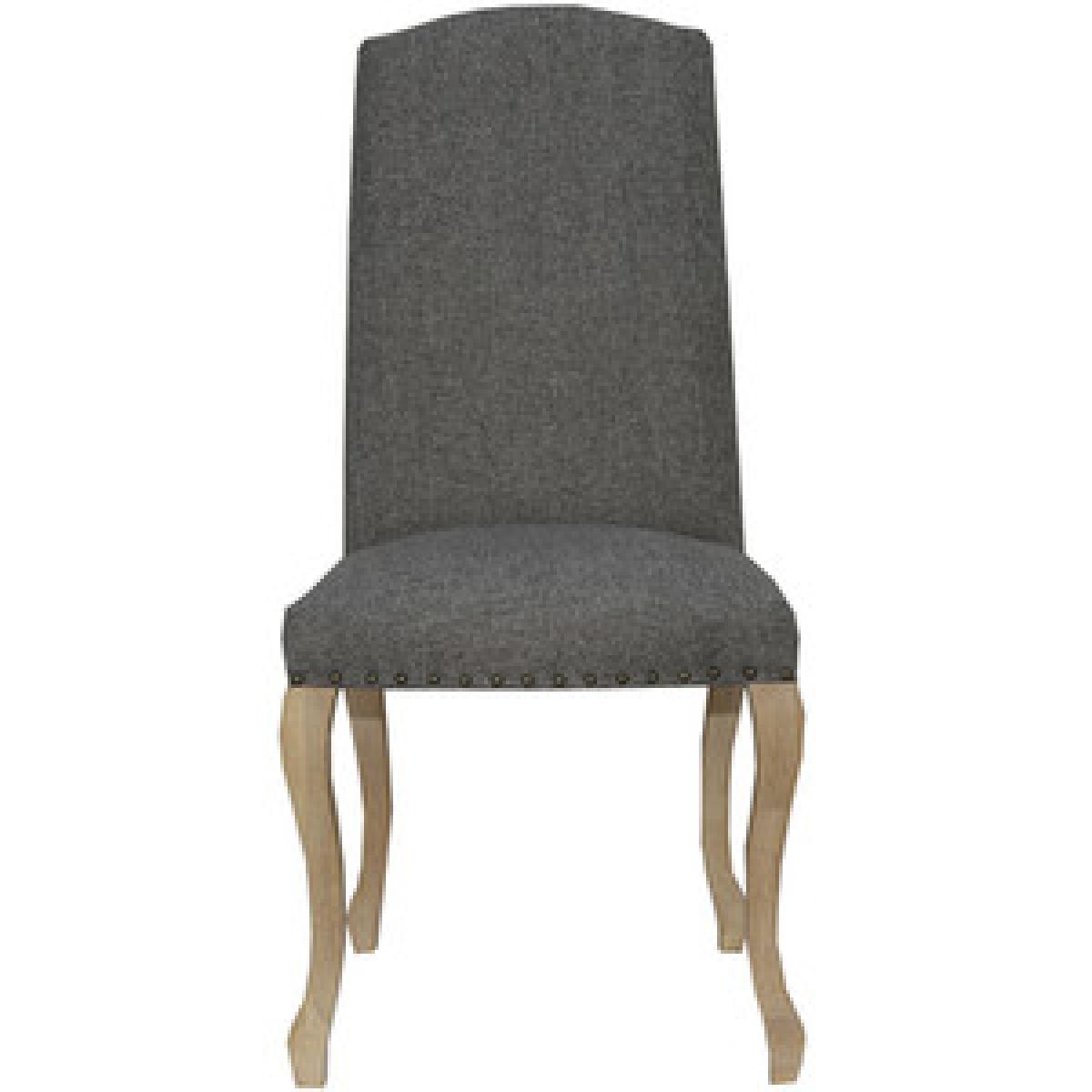 Pair of Luxury Chairs with Carved Oak Legs - Light Grey – image 7