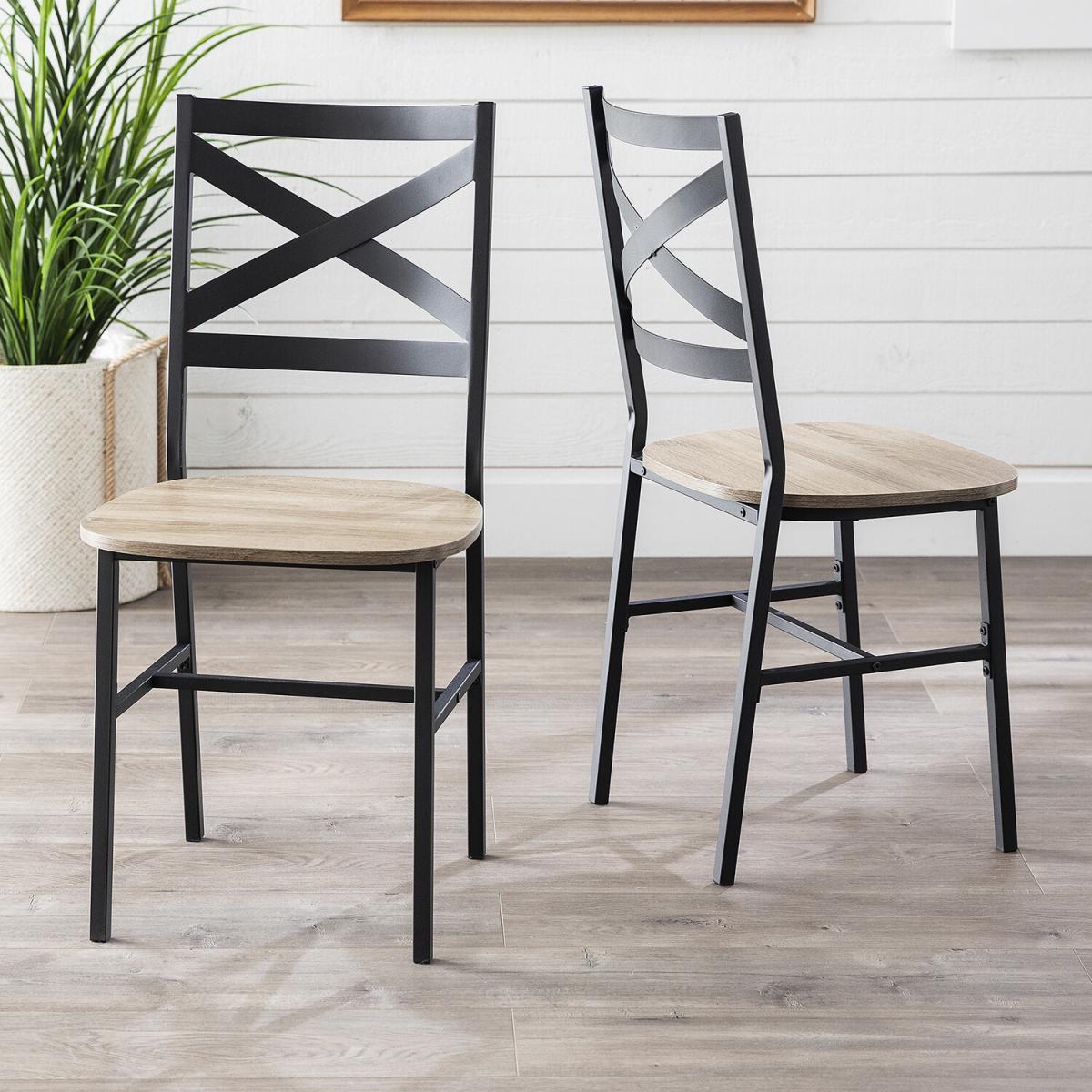 Pair of Toronto Industrial Dining Chairs - Driftwood – image 3