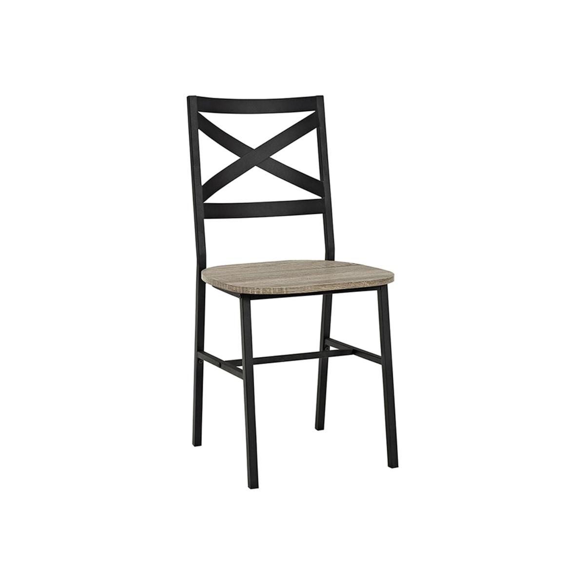 Pair of Toronto Industrial Dining Chairs - Driftwood – image 1