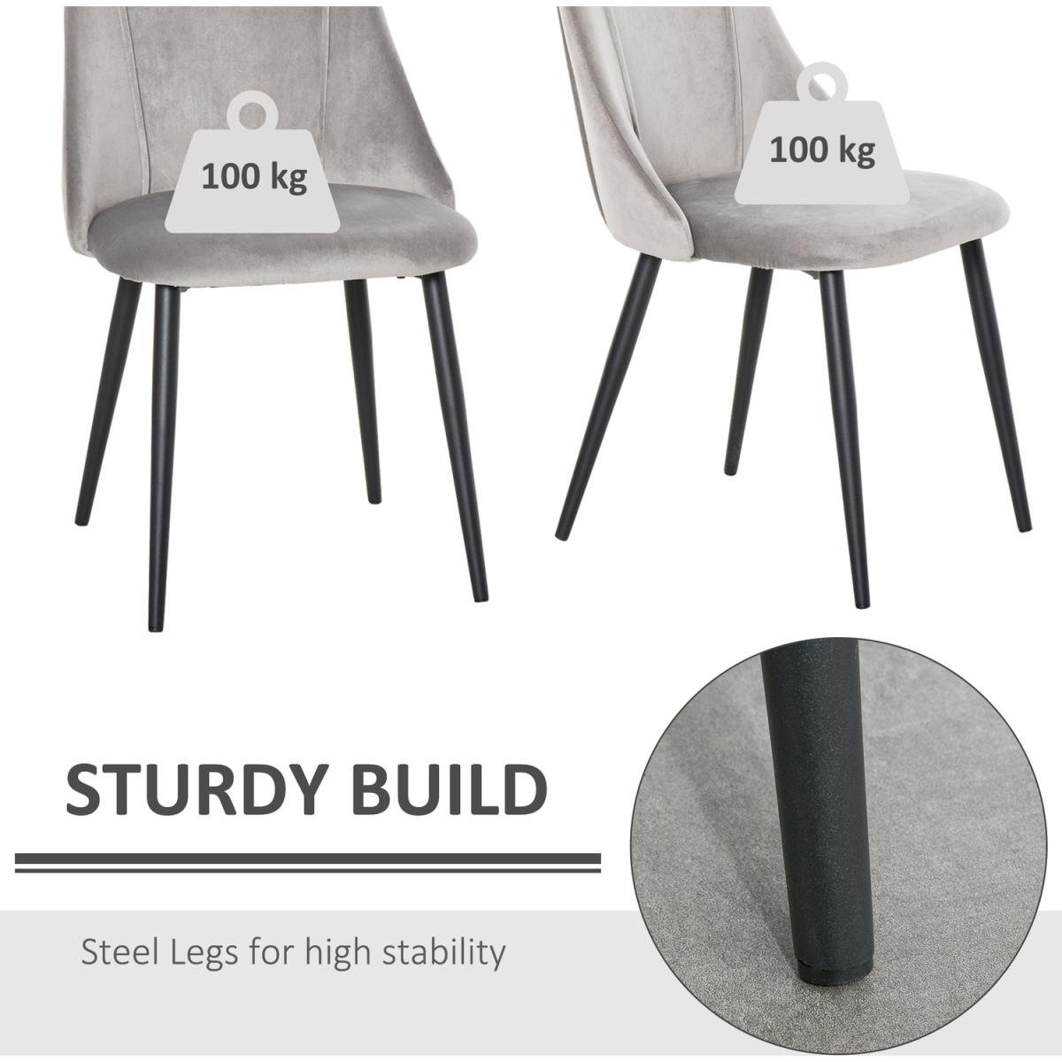 odern Upholstered High Back Dining Chairs - Grey – image 3
