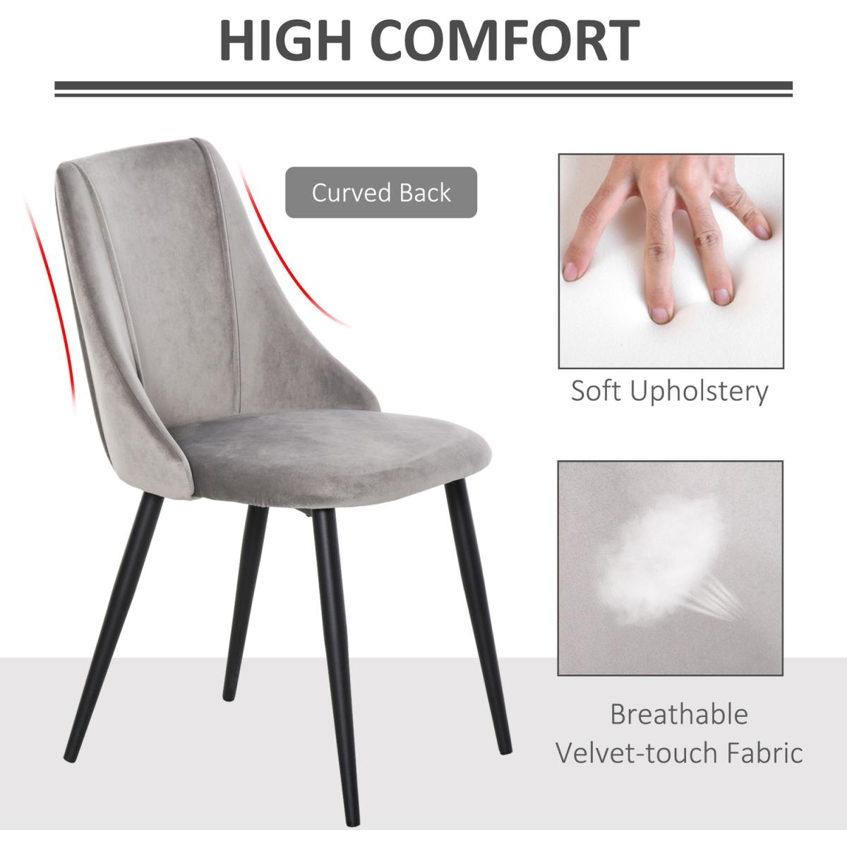 odern Upholstered High Back Dining Chairs - Grey – image 4