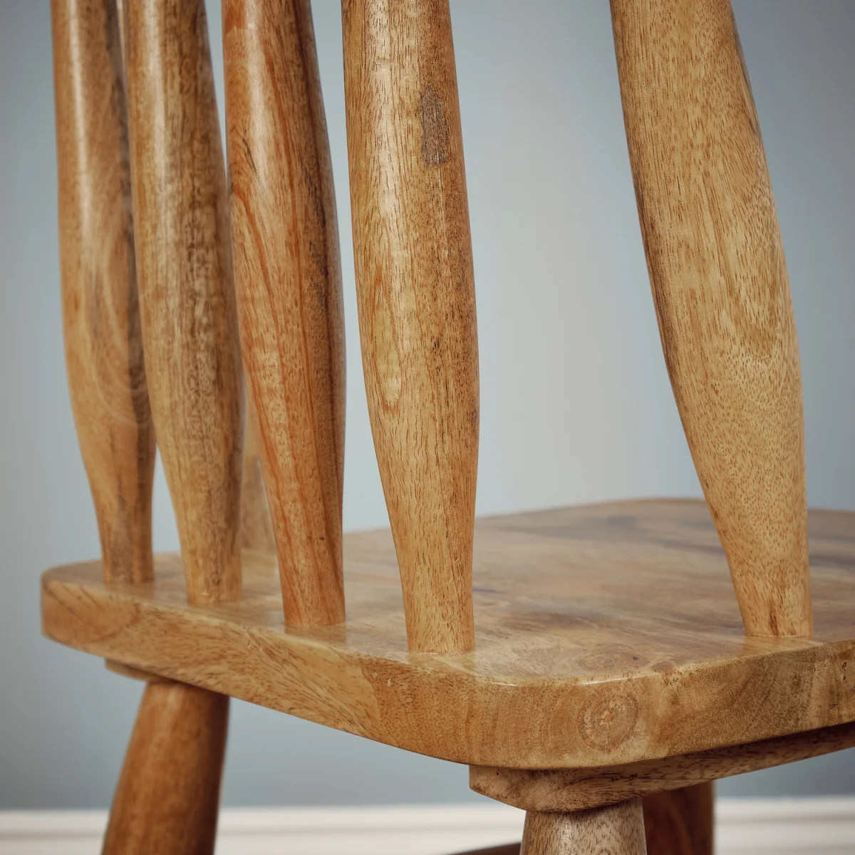 Solid Mango Wood Dining Chair - Light Oak – image 2