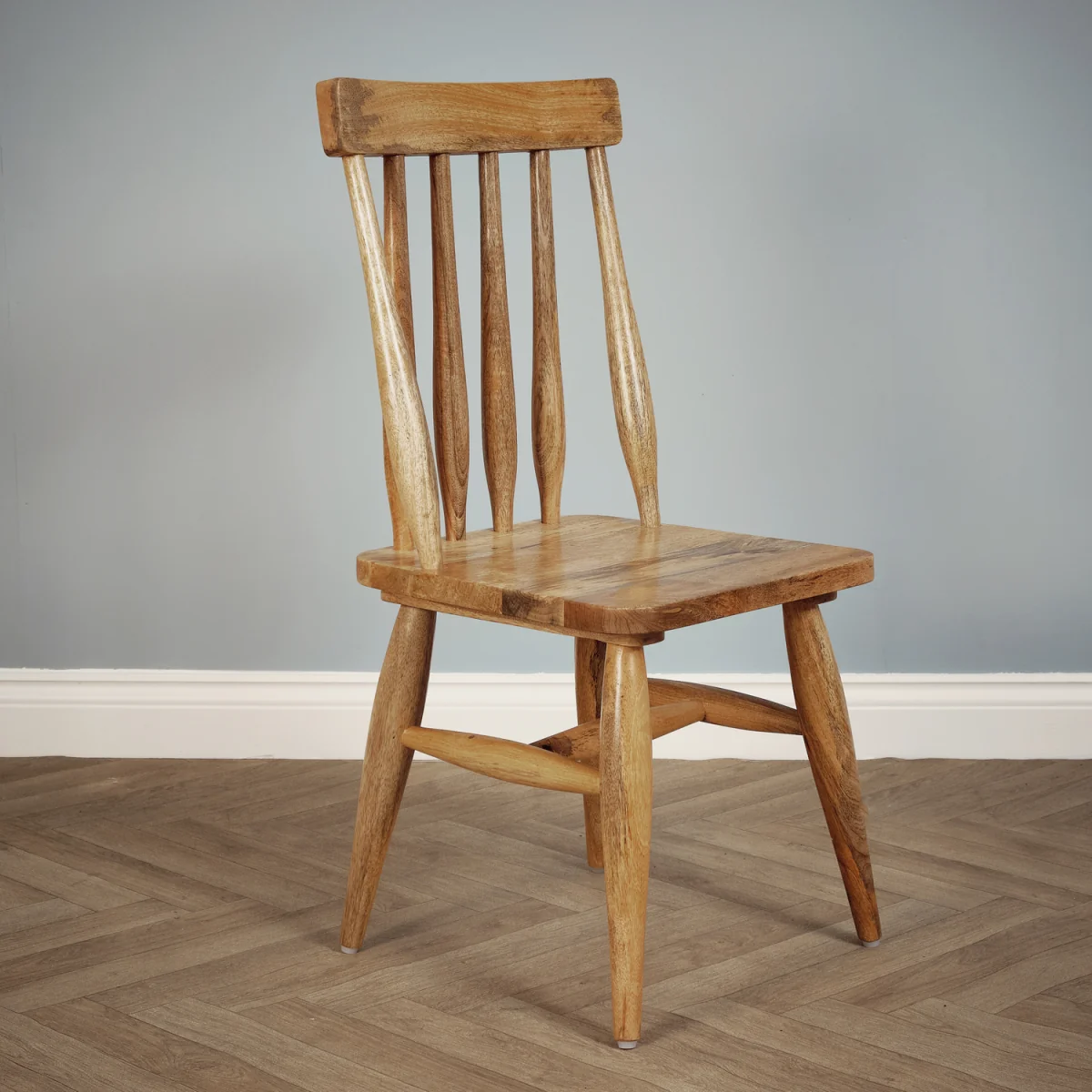 Solid Mango Wood Dining Chair - Light Oak – image 1