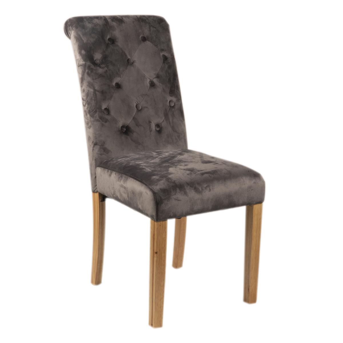 Pair of Elise Velvet Chairs - Grey – image 2